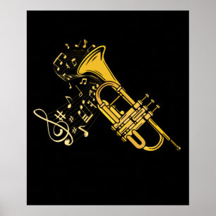 Poster Trumpet Player Jazz Music Venin Big Band Trumpet