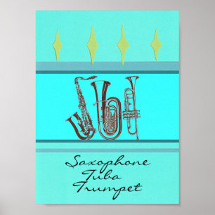 Poster Trumpet tuba saxophone