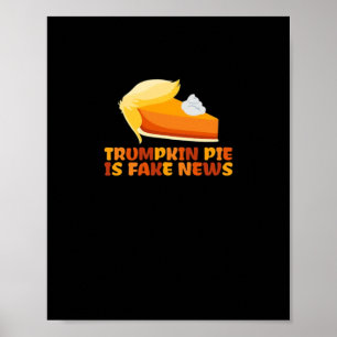 Poster Trumpkin Citrouille tarte drôle Thanksgiving Fitti