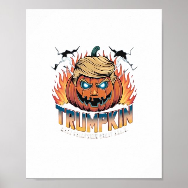 Poster Trumpkin Classic - Design Citrouille Éffrayant (Devant)