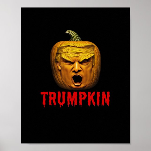 Poster Trumpkin - Drôle Donald Citrouille Halloween (Devant)