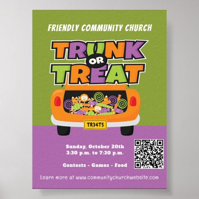 Poster Trunk ou Treat Halloween Event (Devant)