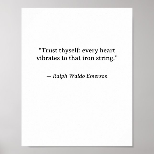 Poster Trust Thyself — Ralph Waldo Emerson Minimalist Wal (Devant)
