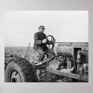 Poster Trusty Old Tractor, années 1930
