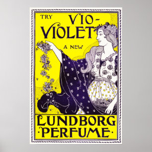 Poster Try New VIOLET Lundborg Perfume Art by Louis Rhead