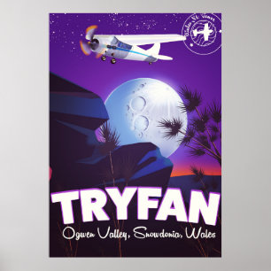 Poster Tryfan, Vallée d'Ogwen, Snowdonia, Pays de Galles