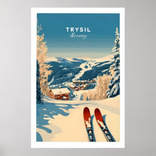 Poster Trysil Ski Print Norvège Sports d'hiver 1