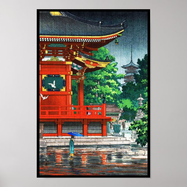 Poster Tsuchiya Koitsu Asakusa Kannondo Temple shin hanga (Devant)