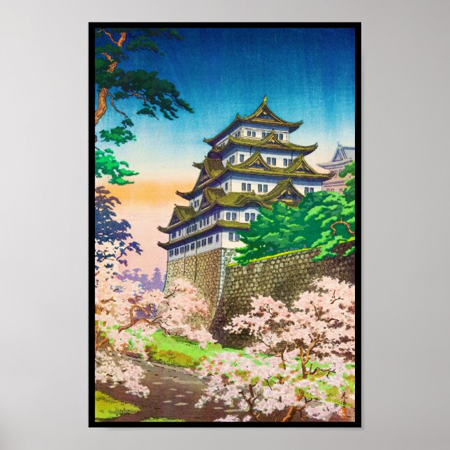 Poster Tsuchiya Koitsu Nagoya Château shin hanga paysage (Devant)