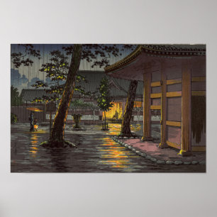 Poster Tsuchiya Koitsu Sketches Takanawa Sengakuji Temple