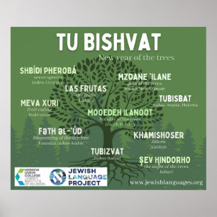 Poster Tu Bishvat - Nouvel An des arbres - en 10 Juifs