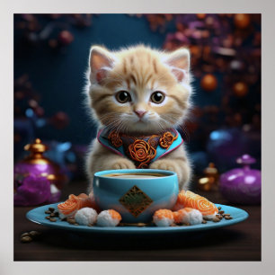 Poster Tu es le thon à mon sushi" - Kitten Love