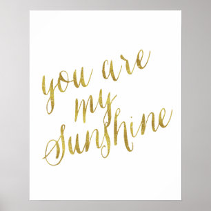 Poster Tu Es Ma Citation De Soleil Faux Gold Foil Sparkly