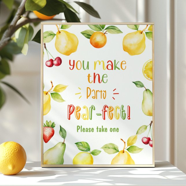 Poster Tu fais la fête Pear-fect fruit anniversaire (Créateur téléchargé)