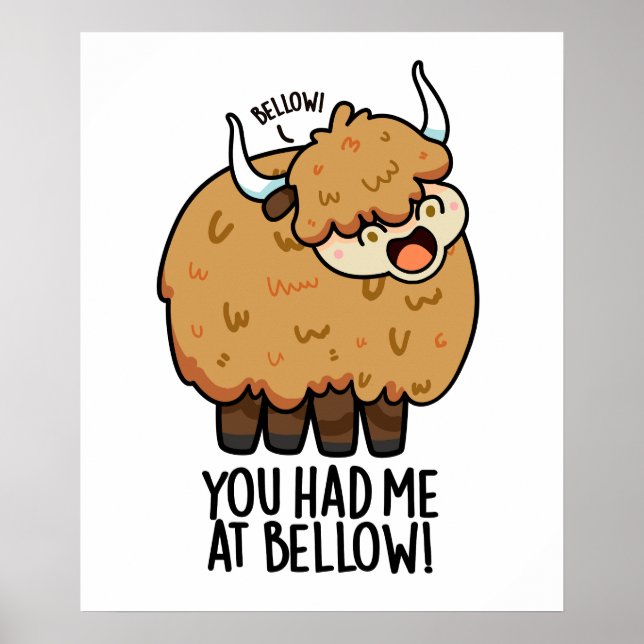 Poster Tu M'As Eu À Bellow Funny Yak Pun (Devant)