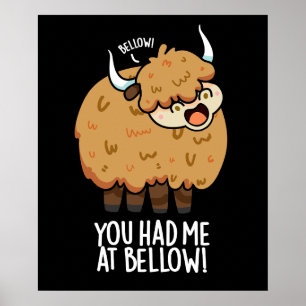 Poster Tu M'As Eu À Bellow Funny Yak Pun Dark BG
