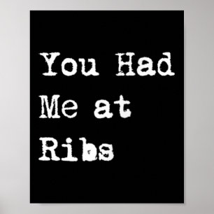 Poster Tu M'as Eu Aux Côtes Drôle De Barbecue À Ribs