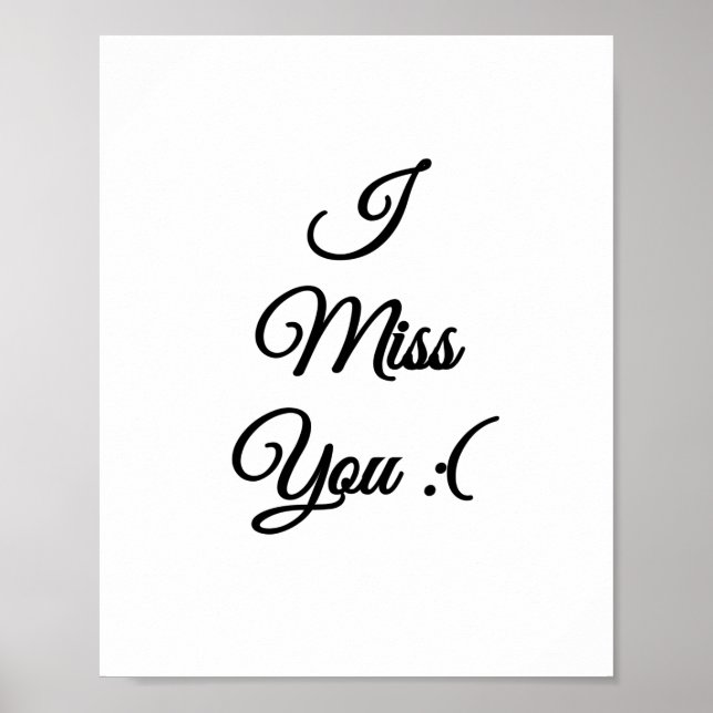 Poster Tu me manques triste émoticône (Devant)