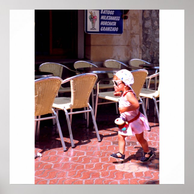 Poster Tu vas fille, Barcelone, Espagne (Devant)
