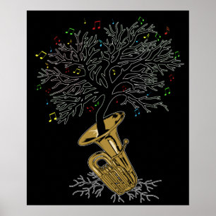Poster Tuba Cadeau Marching Band Cadeaux en laiton Musiqu