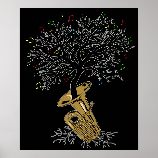 Poster Tuba Cadeau Marching Band Cadeaux en laiton Musiqu (Devant)