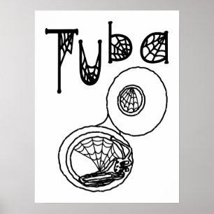 Poster Tuba Halloween Cobwebs