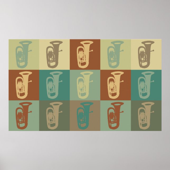 Poster Tuba Pop Art (Devant)
