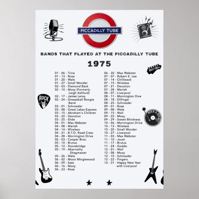 Poster Tube de Piccadilly - 1975 (Devant)