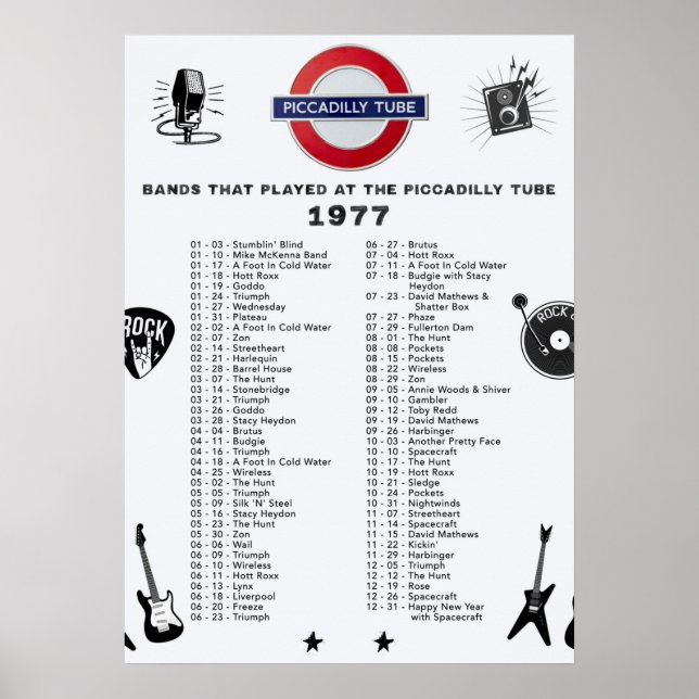 Poster Tube de Piccadilly - 1977 (Devant)