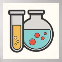 Tube d'essai de chimie et bécher