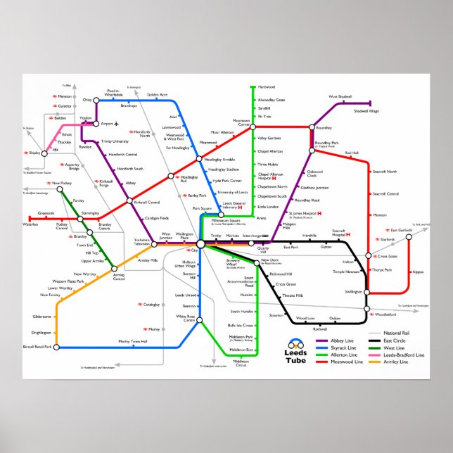 Poster Tube Leeds (Devant)