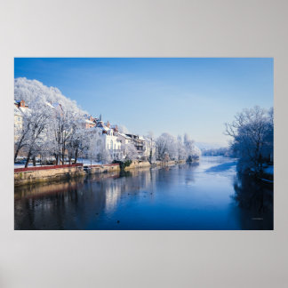 Poster Tübingen, Allemagne après les chutes de neige
