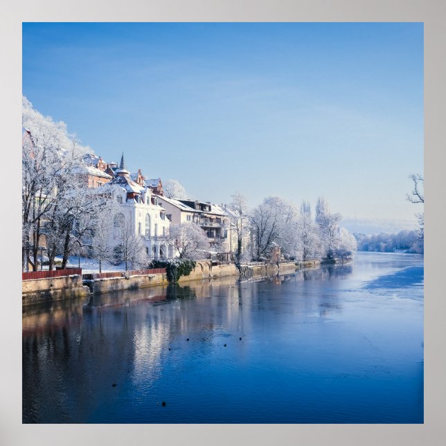 Poster Tübingen, Allemagne après les chutes de neige (Devant)