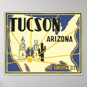 Poster Tucson, Arizona, la ville de Sunshine
