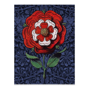 Poster Tudor Rose rouge et blanc