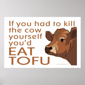 Poster Tuer la vache - Végétarien, Végétarien