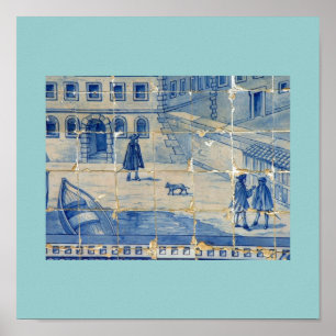Poster Tuile bleue