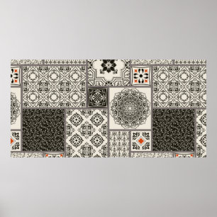 Poster Tuile en patchwork sans couture avec Islam, arabe,
