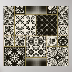 Poster Tuiles de Majolica Motifs islamiques.
