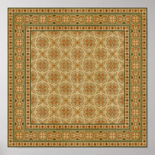 Poster Tuiles de mosaïque italiennes décoratives par le
