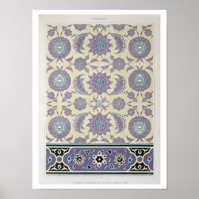 Poster Tuiles murales du Palais d'Ismayl-Bey, de 'Ar (Devant)