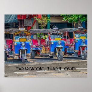 Poster Tuk tuks, Bangkok, Thaïlande