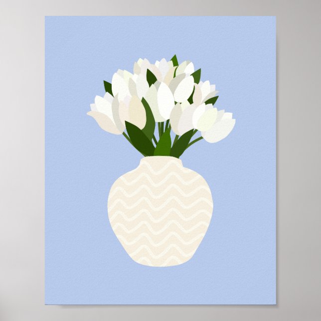 Poster Tulip Arrangement Floral Vase Bleu (Devant)