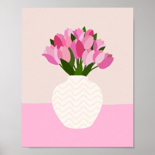 Poster Tulip Arrangement Floral Vase rose