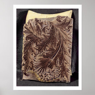 Poster Tulip design printing block, 1875