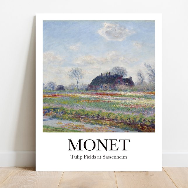 Poster Tulip Fields at Sassenheim par Claude Monet (Monet's "Tulip Fields" poster: Vibrant impressionist art. Bring spring colors home)