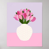 Tulipe Arrangement Vase Florale Rose Et Violet