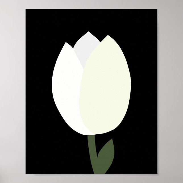 Poster Tulipe Noir Et Blanc (Devant)