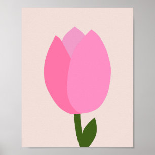 Poster Tulipe rose