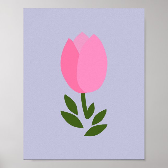 Poster Tulipe rose et violette (Devant)